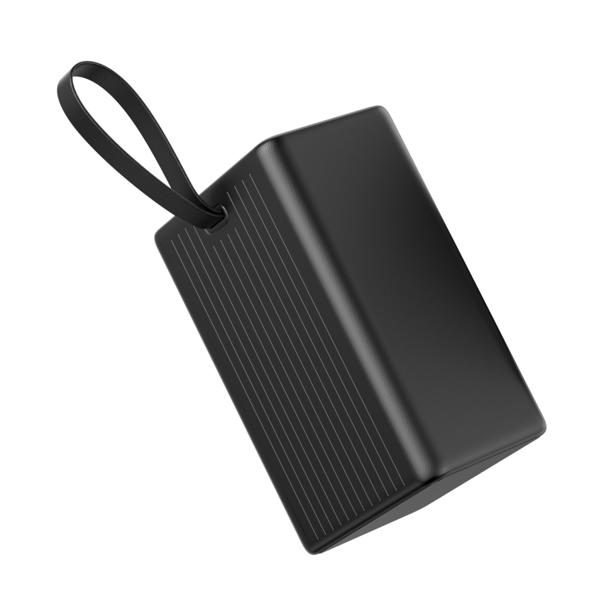 Power Bank 80000 mAh 20W Power Delivery 4xUSB-A + 2xUSB-C con Linterna LED con gancho e imán y USB-C cable 1m negro