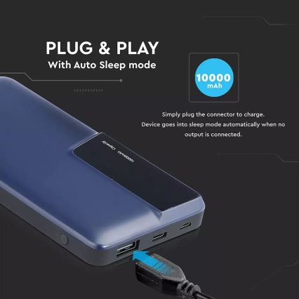 Power Bank con display 10000mAh/3,7V azul