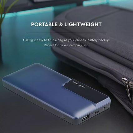 Power Bank con display 10000mAh/3,7V azul