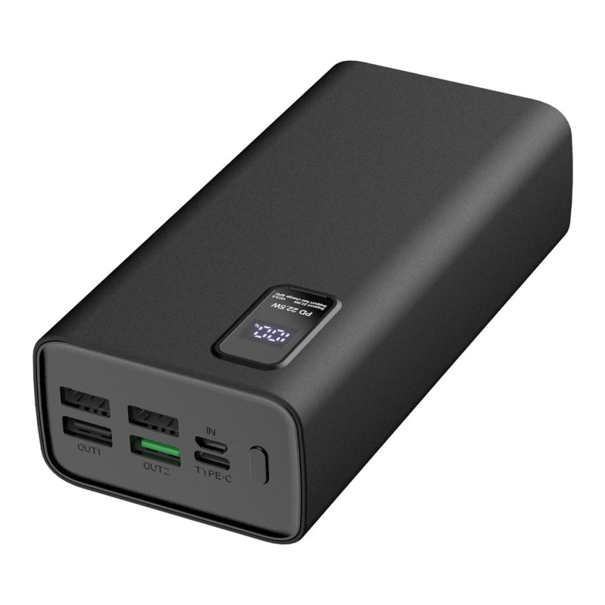 Power Bank con pantalla LED Power Delivery 30000 mAh 3.7V negro