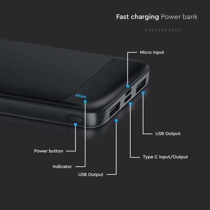 Power Bank Power Delivery 10000mAh/22,5W/5V negro