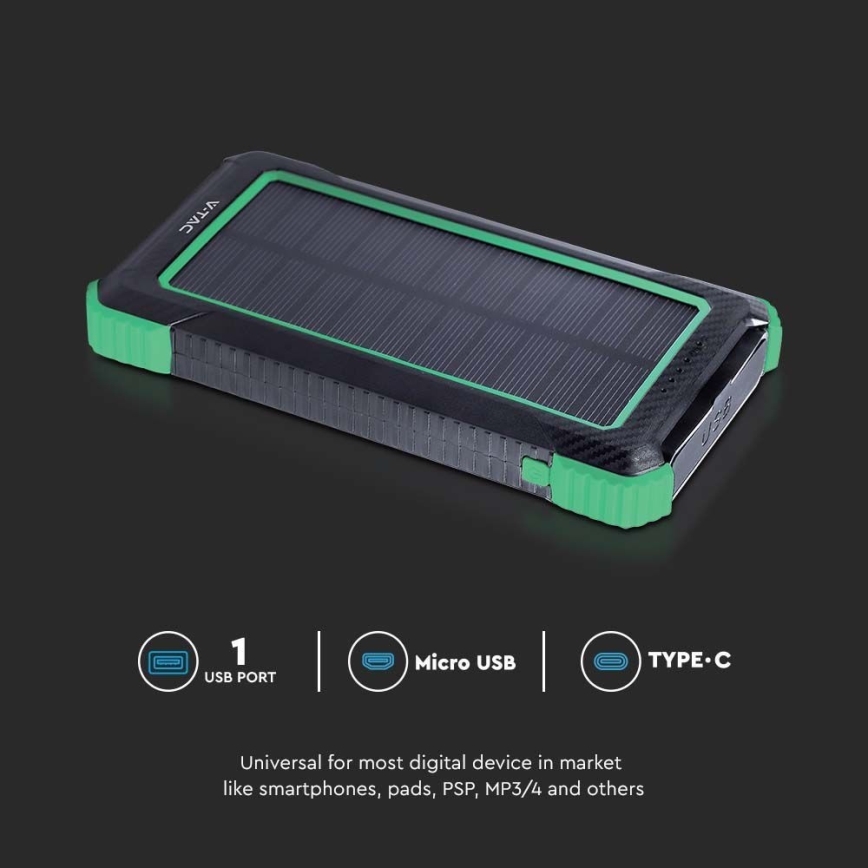 Power Bank solar Power Delivery 10000mAh/10W/5V negro
