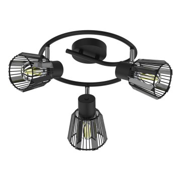 Prezent 27518 - Foco PONTEO 3xE27/40W/230V negro