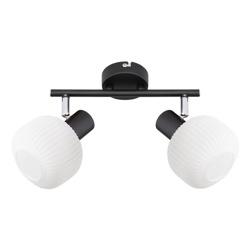 Prezent 27520 - Foco ARYA 2xE14/40W/230V negro/blanco