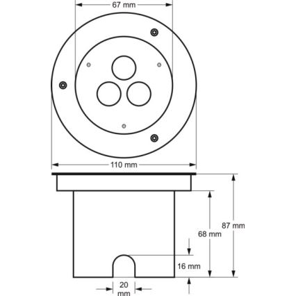Proyector de exterior LED SIBAR 3xLED/1W/230V IP67 4000K