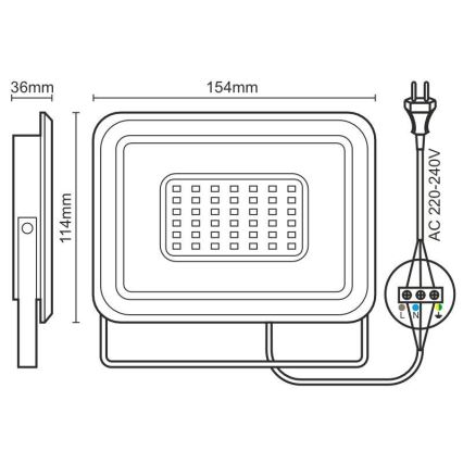 Proyector LED 30W/230V 4000K IP65