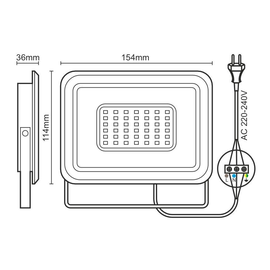 Proyector LED 30W/230V 4000K IP65
