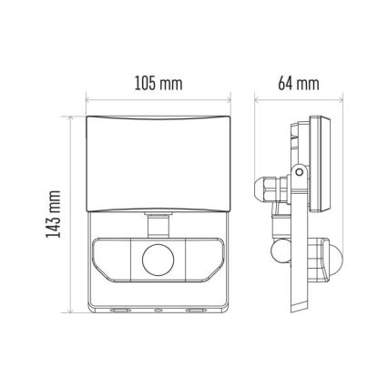 Proyector LED con sensor LED/10,5W/230V IP54