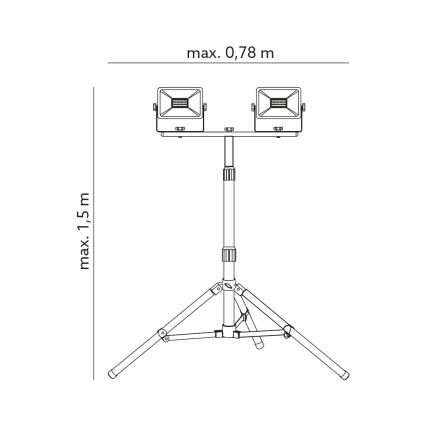 Proyector LED con soporte 2xLED/30W/230V IP65