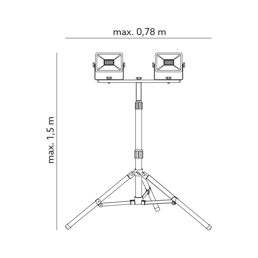 Proyector LED con soporte 2xLED/30W/230V IP65