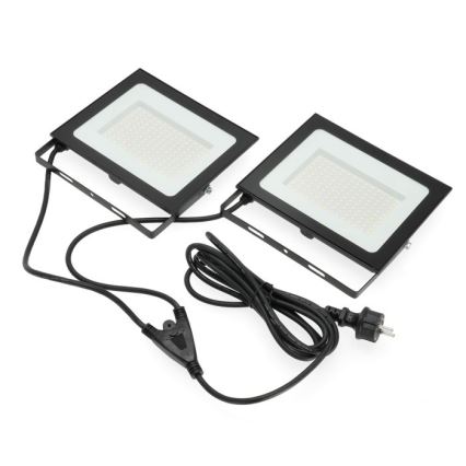 Proyector LED con soporte TIGRA 2xLED/100W/230V 4000K IP54 negro/amarillo