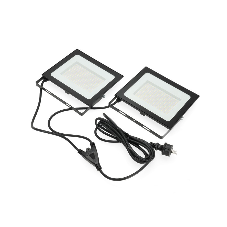 Proyector LED con soporte TIGRA 2xLED/100W/230V 4000K IP54 negro/amarillo