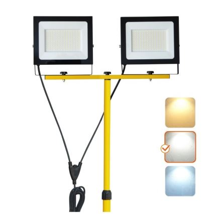 Proyector LED con soporte TIGRA 2xLED/100W/230V 4000K IP54 negro/amarillo