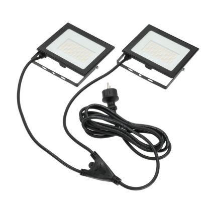 Proyector LED con soporte TIGRA 2xLED/50W/230V 4000K IP54 negro/amarillo