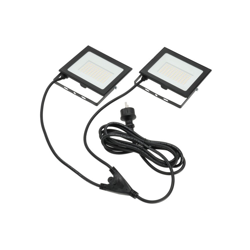 Proyector LED con soporte TIGRA 2xLED/50W/230V 4000K IP54 negro/amarillo