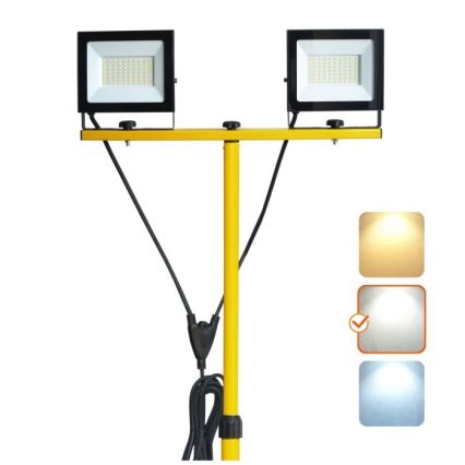 Proyector LED con soporte TIGRA 2xLED/50W/230V 4000K IP54 negro/amarillo