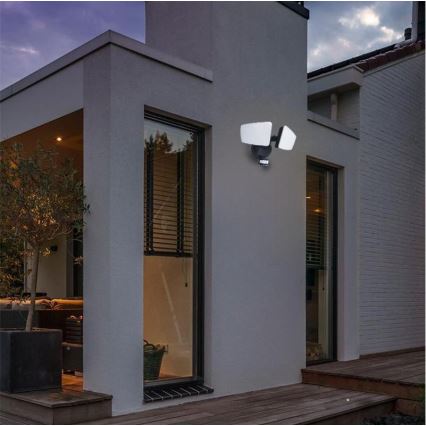 Proyector LED de exterior con sensor LED/24W/230V 3000/4000/6000K IP54 negro