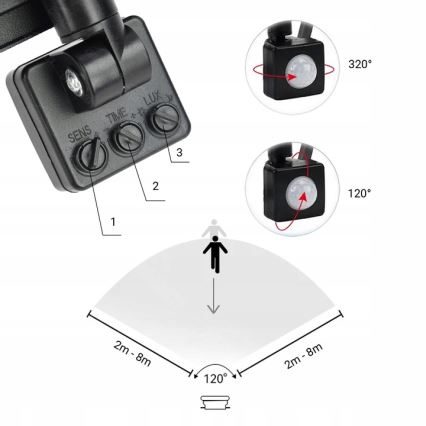Proyector LED de exterior con sensor LED/30W/230V 4000K IP65 negro