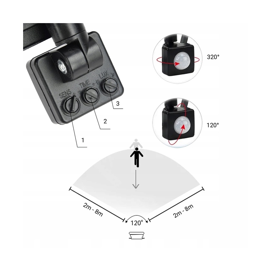 Proyector LED de exterior con sensor LED/30W/230V 4000K IP65 negro
