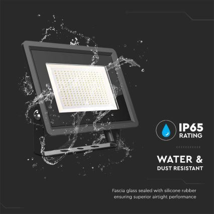 Proyector LED de exterior LED/200W/230V 6500K IP65 negro