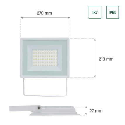 Proyector LED de exterior NOCTIS LUX 3 LED/100W/230V 4000K IP65 blanco