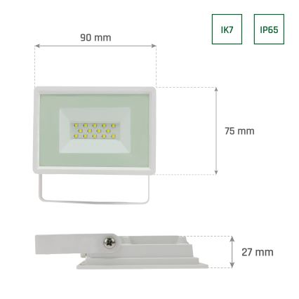 Proyector LED de exterior NOCTIS LUX 3 LED/10W/230V 3000K IP65 blanco