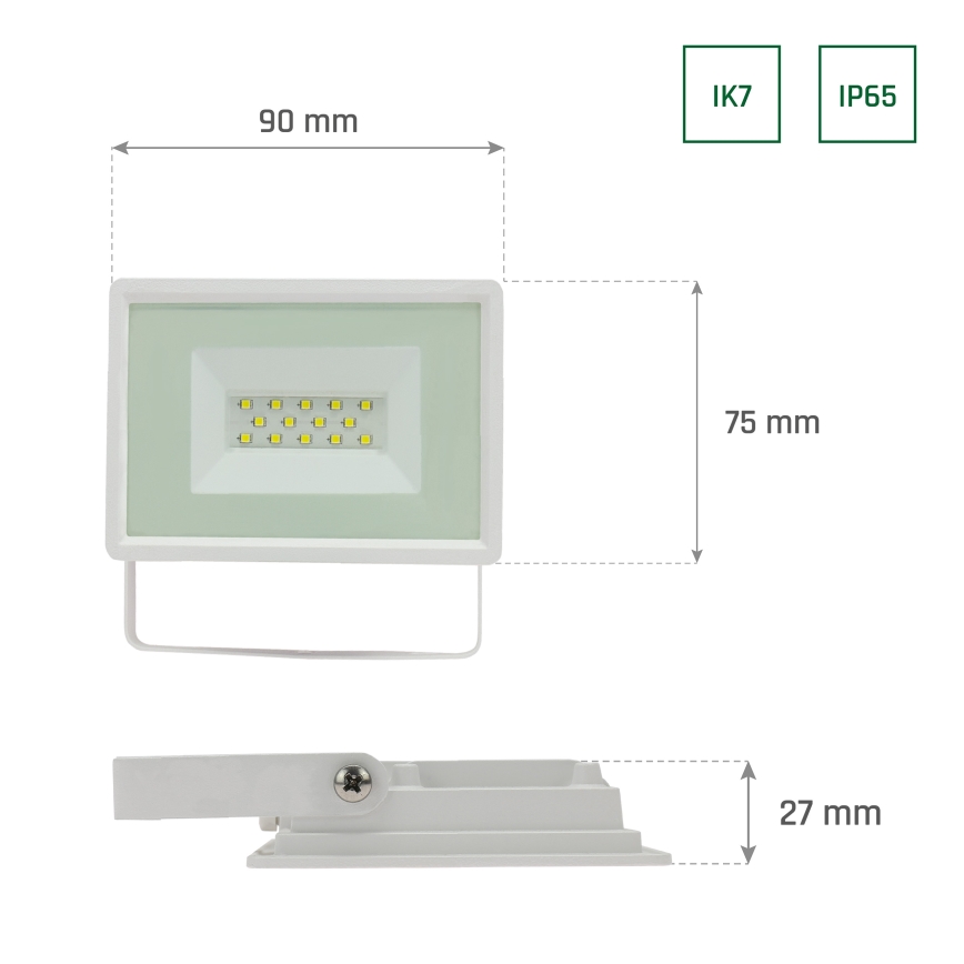 Proyector LED de exterior NOCTIS LUX 3 LED/10W/230V 6000K IP65 blanco