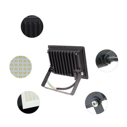 Proyector LED de exterior NOCTIS LUX 3 LED/20W/230V 3000K IP65 negro