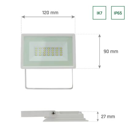 Proyector LED de exterior NOCTIS LUX 3 LED/20W/230V 4000K IP65 blanco