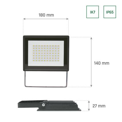 Proyector LED de exterior NOCTIS LUX 3 LED/50W/230V 6000K IP65 negro