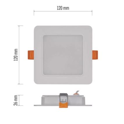 Proyector LED empotrable LED/9W/230V 12x12 cm blanco