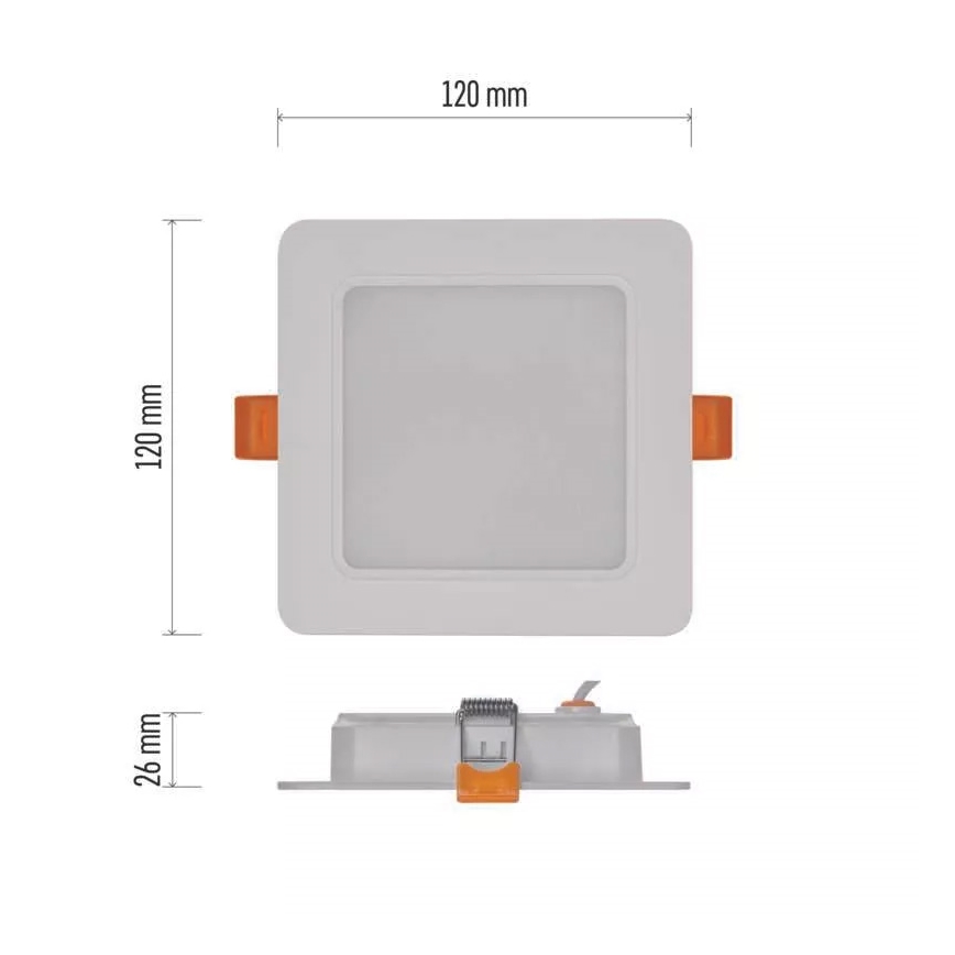 Proyector LED empotrable LED/9W/230V 12x12 cm blanco