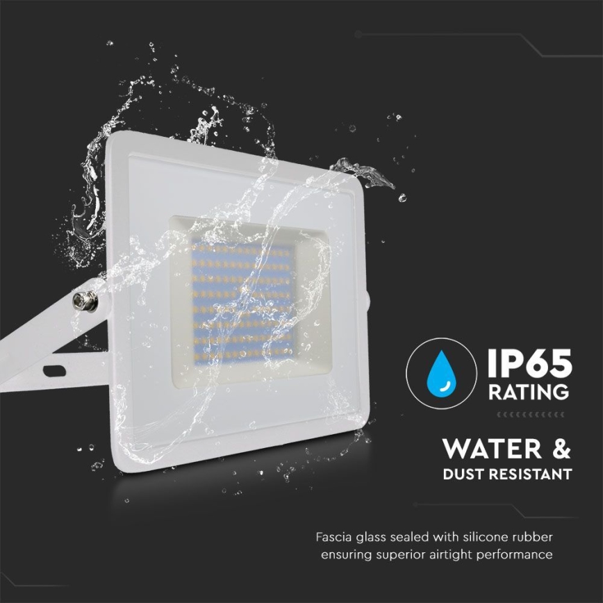 Proyector LED LED/100W/230V 6500K IP65 blanco