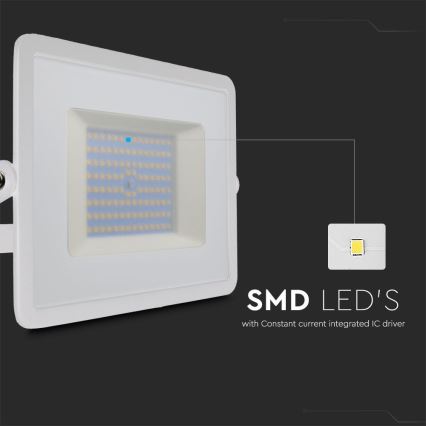 Proyector LED LED/100W/230V 6500K IP65 blanco