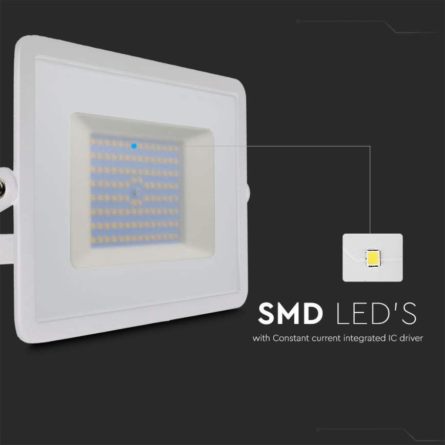 Proyector LED LED/100W/230V 6500K IP65 blanco