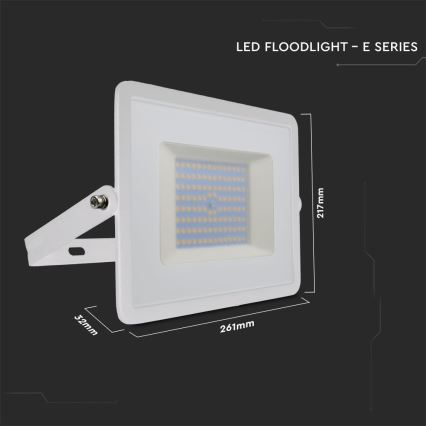 Proyector LED LED/100W/230V 6500K IP65 blanco