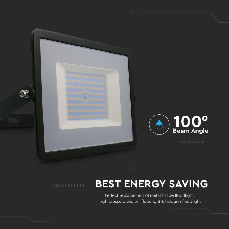 Proyector LED LED/100W/230V 6500K IP65 negro