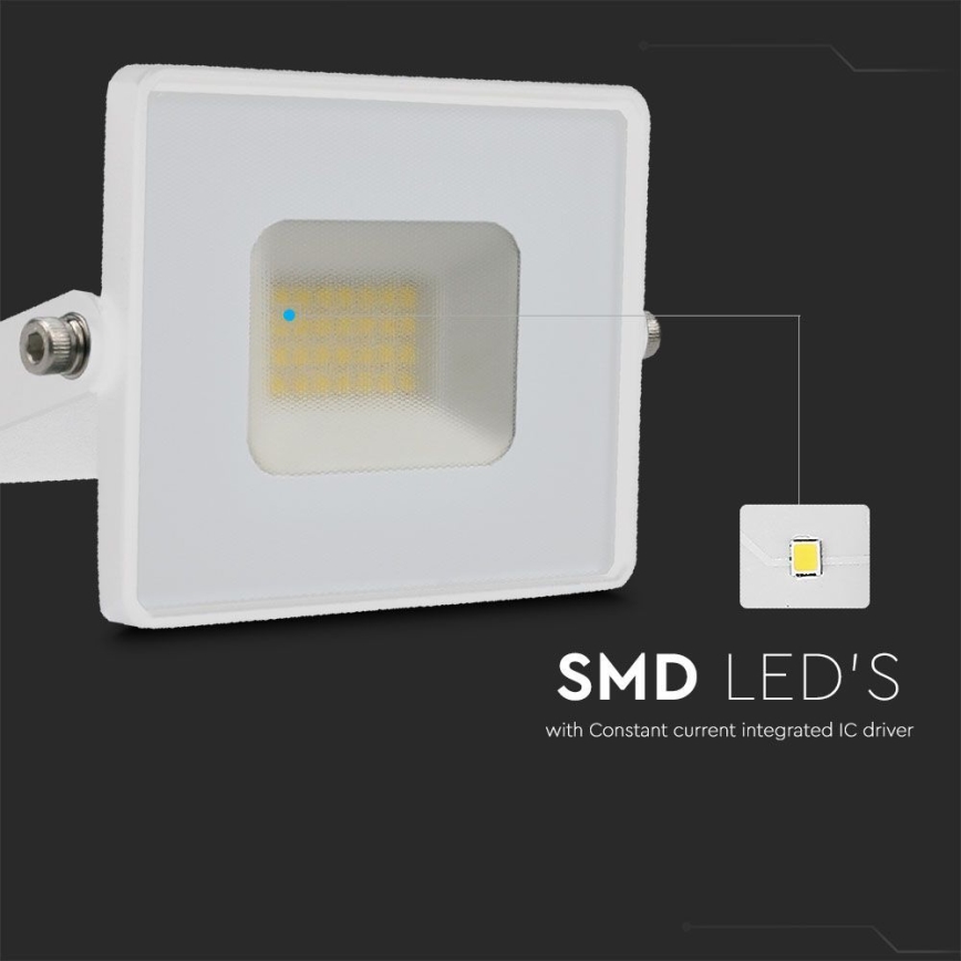 Proyector LED LED/20W/230V 6500K IP65 blanco