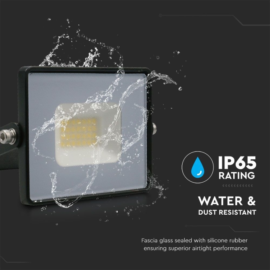 Proyector LED LED/20W/230V 6500K IP65 negro