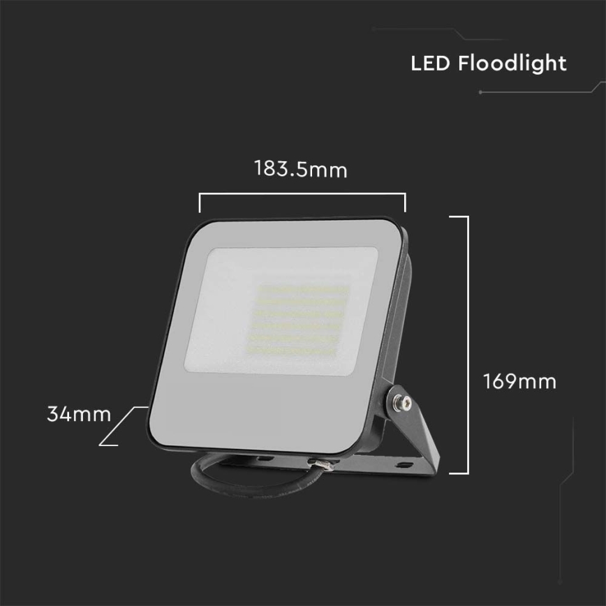Proyector LED LED/50W/230V 4000K IP65 negro