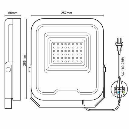 Proyector LED PROFI LED/100W/180-265V 5000K IP65