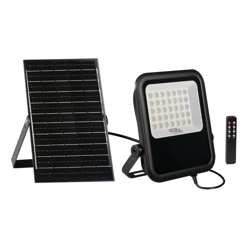 Proyector LED regulable con panel solar y sensor de crepúsculo LED/15W/15000 mAh 3,2V IP65 + control remoto