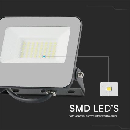 Proyector LED RGBW regulable LED/30W/230V IP65 gris + control remoto