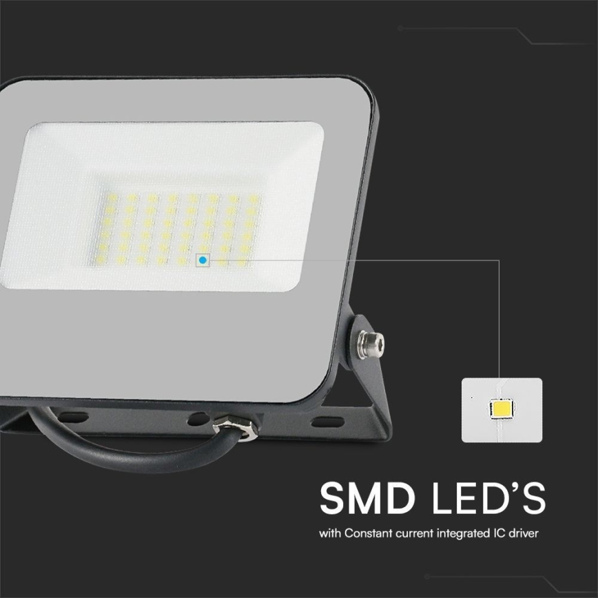 Proyector LED RGBW regulable LED/30W/230V IP65 gris + control remoto