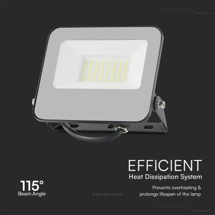 Proyector LED RGBW regulable LED/30W/230V IP65 gris + control remoto