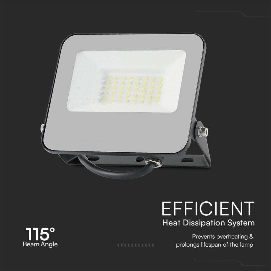 Proyector LED RGBW regulable LED/30W/230V IP65 gris + control remoto