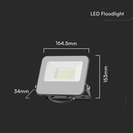 Proyector LED RGBW regulable LED/30W/230V IP65 gris + control remoto