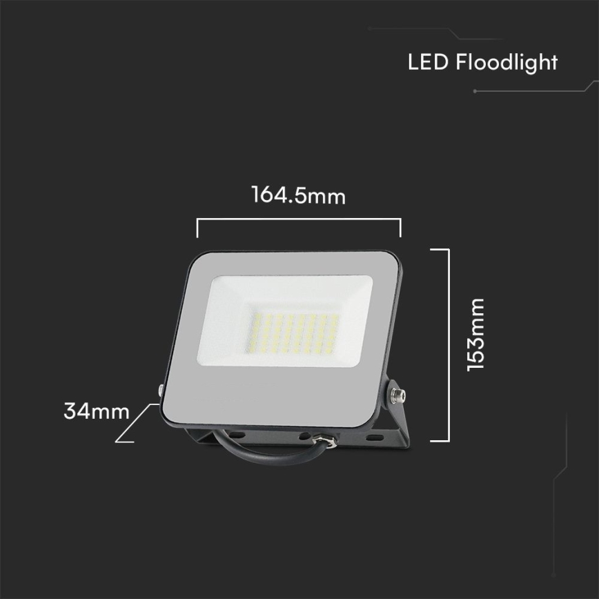Proyector LED RGBW regulable LED/30W/230V IP65 gris + control remoto