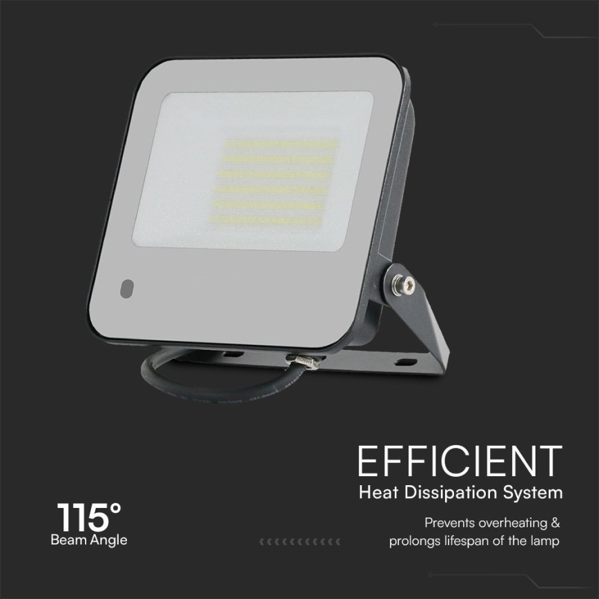 Proyector LED RGBW regulable LED/50W/230V IP65 gris + control remoto