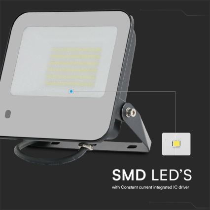 Proyector LED RGBW regulable LED/50W/230V IP65 gris + control remoto
